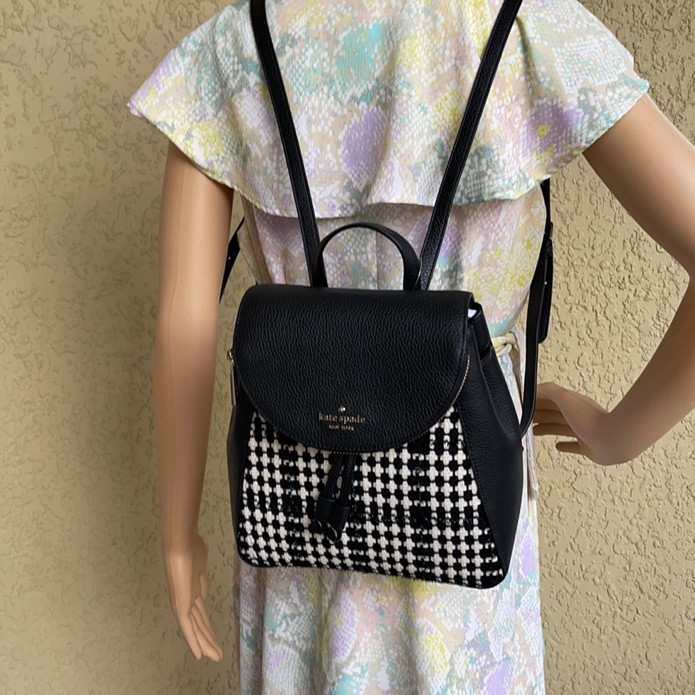 Kate Spade Leila Tweed Fabric Medium Backpack - Picture 2 of 16